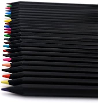 Colored Pencils/ Drawing Pencils (Black wood), Juliell Drawing Kitss For Kids &amp; Adults Coloring Books (24 color)