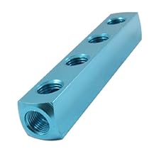 uxcell Pneumatic 4 Way Air Hose Inline Manifold Block Splitter