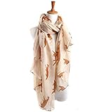 Women Girls Lightweight Sheer Wrap Shawls Cute Animal Printed Scarf Cozy Soft Chiffon Scarves - Little Fox