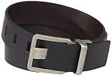 Calvin Klein Men's 38mm Feather Edge Semi Shine Belt With Smooth Leather Harness And Engraved Logo, Black/Brown, 38