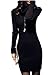 v28 Women Cowl Neck Knit Stretchable Elasticity Long Sleeve Slim Fit Sweater Dress