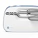 Vremi 3-Speed Compact Hand Mixer with Clever Built-In Beater Storage - Handheld Egg Beater with Stainless Steel Blades - Heavy Duty Mini Small Kitchen Mixing Machine - Blue and White