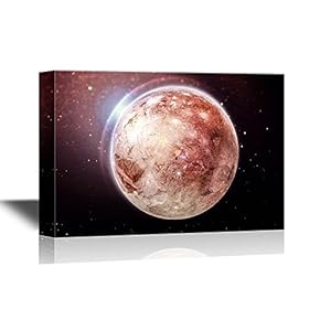 Astronomy Canvas Wall Art - Planet Landscape in Space - Gallery Wrap Modern Home Art | Ready to Hang - 12x18 inches