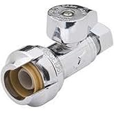 Sharkbite Stop Valve < 0.25 % Lead Straight 1/2 " Sharkbite X 3/8 " Compression Copper Bagged