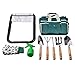 Q INTOQ – Essential Garden Tool Set – 9 Piece – Stainless Steel Heavy Duty Gardening Kit with Seat, Bag, Wooden Handle Tools, Rake, Transplanter, Trowel, Cultivator, Weederthumb 3
