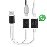Lightning Audio Charge Adapter CONMDEX Aluminum Lightning Adapter Jack Compatible iOS 10.3 iPhone 7/7 Plus/iPhone 8/8 Plus Headphone Support Listen,Talk and Remote (Black)