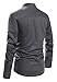 NITAGUT Men Henley Neck Long Sleeve Daily Look Linen Shirts (US S/Chest 34-37, Dark Grey)