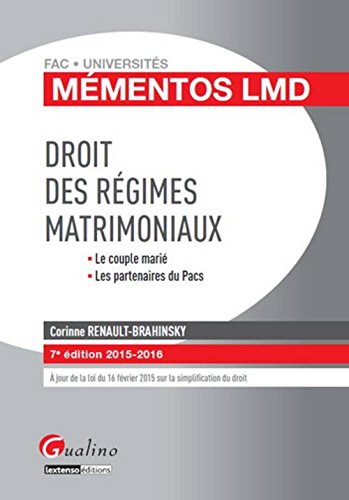 Droit des régimes matrimoniaux