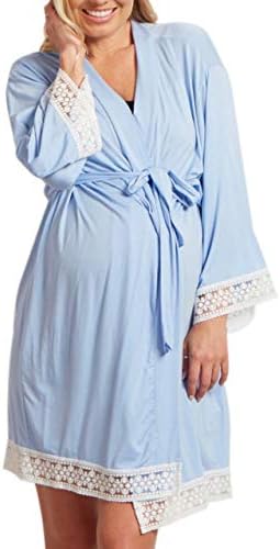 Women Maternity Kimono Robes Lightweight Lounge Robe Nursing Bathrobe Sleepwear M-XXL