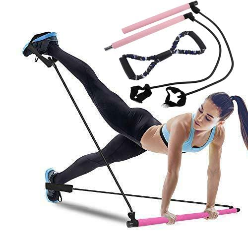 XMSound Pilates Bar Kit with Resistance Band for Home Gym Exercise
