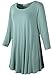 LARACE 3/4 Sleeve Shirts for Women Plus Size Tunic Dressy Top Loose Fit Flare T-Shirt(3X, Grayish Green)