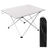 REDCAMP Aluminum Camping Table That Fold Up Lightweight, S/M/L Folding Portable Table for Beach Backpacking Outdoor Picnic with Carrying Bag