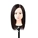Practice Mannequin Head 100% Human Hair Mannequin Head Human Hair Styling Dye Cutting Hairdresser Training Head Manikin Cosmetology Doll Head Natural Black 18