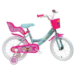 LOL meisjesfiets 16 inch (40,6 cm), met 2 remmen, fietsmandje voor, poppenzitje, spatborden en zijwieltjes, turquoise…