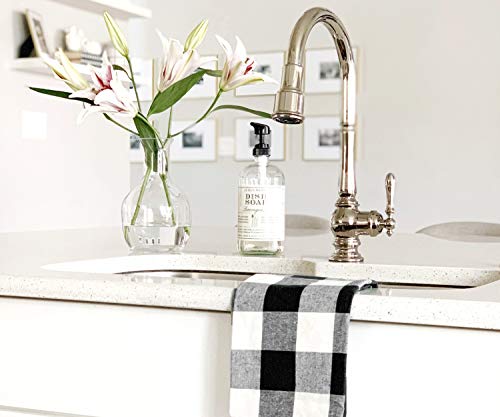 Cotton Black and White Kitchen Towels - Buffalo Checked Dish Towel - Black Kitchen Towels - Buffalo Plaid Kitchen Towel - Tea Towels Checked Set of 3 (Checkered Dish Cloths (Black and White), 28x18) - Thumbnail 4