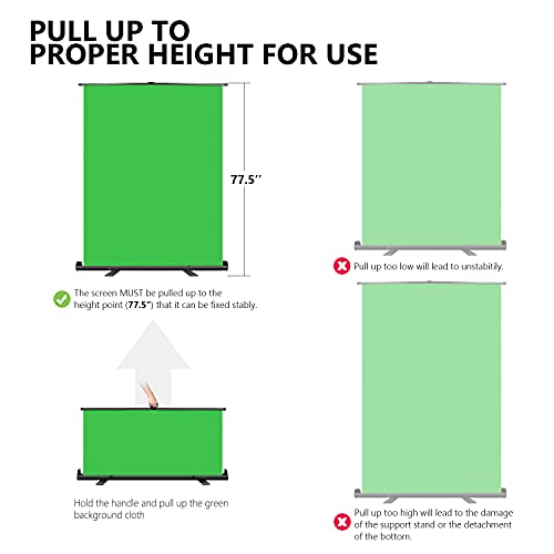 Neewer 5x6 ft/1.5x1.9m Green Screen Green Backdrop, Portable