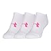 Under Armour Women's Athletic Solo Socks, 3-Pairs, White/Harmony Pink, Medium