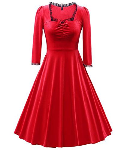 Womens Vintage 3 4 Sleeve Retro Dresses 1950s Casual Party | Desertcart Aruba Womens Vintage 3 4 Sleeve Retro Dresses 1950s Casual Party | Desertcart Aruba