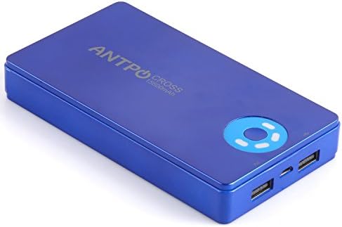 ANTPO Waterproof Power Bank 15600mAh External Battery Pack with High Capacity Dual USB Output Portable Charger for iPhone iPad Smart Phone and Other Mobile Devices(Blue)