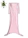 JustVH Maternity Off Shoulder Chiffon Gown Long Sleeve Front Split Maxi Photography Dress Pink