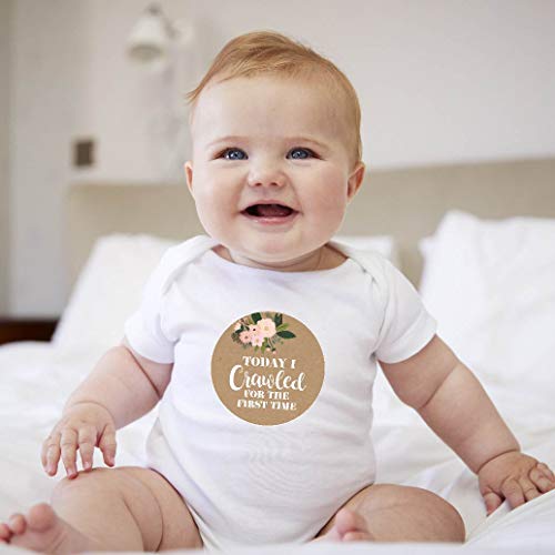 16 Rustic Floral Baby Girl Milestone Stickers, 12 Monthly Photo Picture Props for Infant Onesie, 1st Year Belly Decals, Scrapbook Memory Registry Gift, Best Shower Basket Present, Flower Birth Months - Thumbnail 7