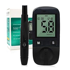 ZGYQGOO Blood Sugar Tester,Diabetes Testing Kit/Blood Glucose Monitor with Codefree Strips X 50 & Painfree Lancets X 50