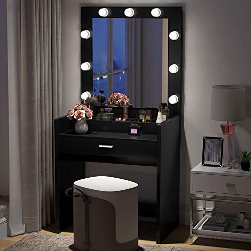 Tribesigns Vanity Table with Lighted Mirror, Makeup Vanity Set with
