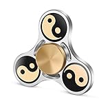 TOOBOM Metal Fidget Spinner 3 Mins, Yin Yang Fidget Spinner Toy Stress Reducer Hand Spinner for Kids Children Adult, Fast Quiet Quality Bearing