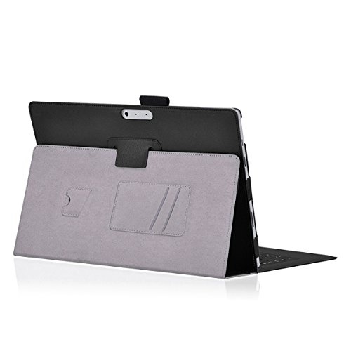 Surface Pro 4 Case - Exact [PRO Series] - [Professional][Drop Protection] Slim-Fit PU Leather Folio Case for Microsoft Surface Pro 4 Tablet Black - Thumbnail 4
