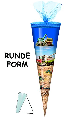alles-meine.de GmbH Schultüte - Traktor/Landmaschinen - 85 cm - 6-eckig - incl. Namen - Tüllabschluß - Zuckertüte - mit… – Bild 4