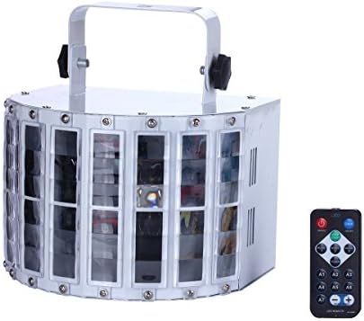 HeLe With Remote Control Metal Shell 27W 9 Leds Color Changing DMX512 Voiced Actived Auto Flash DJ Disco Pub KTV Show Strobe Stage Lighting (White)