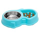UPSKY Slow Feeder Dog Cat Bowls Double dog bowls 2 in 1 Fun Feeder Eco-friendly Durable Preventing Choking Design Bowls for Small Dogs and Cats