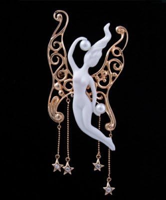 Gold plated butterfly pin Franz Porcelain JB00224