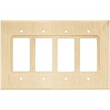 Brainerd 65172 Wood Square Quad Decorator Wall Plate / Switch Plate / Cover