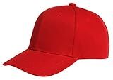 QML Plain Baseball Blank Hat Solid Color Velcro Adjustable ( 30 Colors ) (RED)