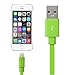 unique flat noodle iphone cable (flat iphone cable, Green and Orange)
