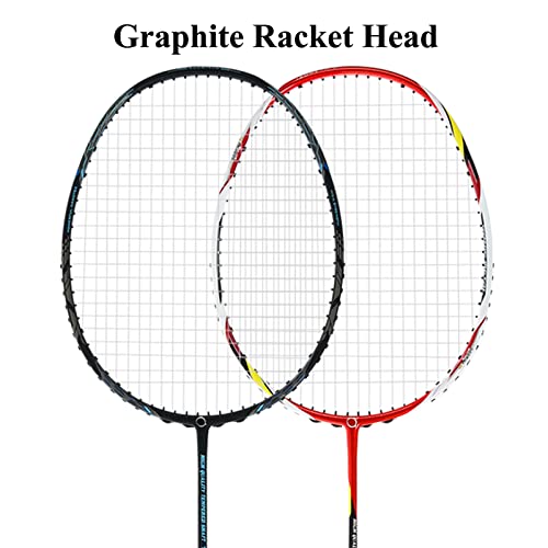 QICHUAN Whizz Graphite Badminton Racket 2 Pack Set, Professional 3U