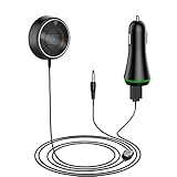 VICTONY Bluetooth 4.0 Car Kit Hands-Free Wireless Talking & Music Streaming Receiver with Dual Port USB Car Charger, Echo and Noise Reduction, Multi-Point Access, 3.5mm Aux Cable (Black)