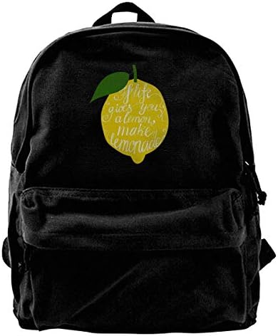Gives You Lemons Make Lemonade Unisex Classic Canvas Travel School Backpack Fits 14 Inch Laptop