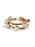 GUESS Women's Gold-Tone and Faux-Leather Friendship Bracelet