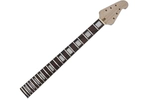 Yinfente Guitar Neck 22 fret 24.75 inch Electric Guitar Rosewood Guitar Fretboard Binding Headstock Block Inlay