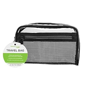 Travel Smart by Conair Sundry/Cosmetic Bag, Clear w/Mesh Pocket
