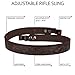 BronzeDog Embossed Rifle Strap Genuine Leather Adjustable Belt Hunting Shotgun Sling (Brown - Animals Embossing)