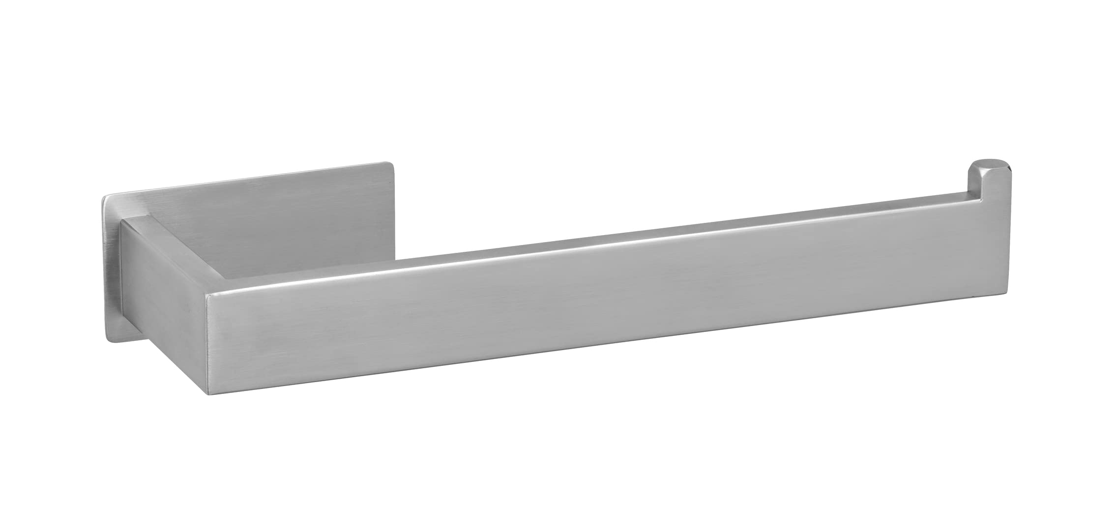 WENKO Turbo-Loc Genova Matt Towel Rack, Decorative Stainless Steel Wall Holder for Attaching Towels without Drilling, Ideal for Bathroom or Guest Toilet, Rustproof, Width 19.4 x Height 4.4 x Depth 7.6