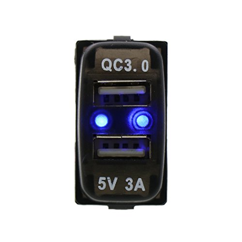 QC3.0+5V 3A Dual USB Power Socket, Quick Charge Car Charger USB Adapter for Smart Phone PDA iPad iPhone Android GPS Use for Mitsubishi