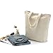 Axe Sickle 4 PCS Canvas Tote Bag Bottom Gusset 16 X 16 X 5 inch Heavy 12oz Tote Shopping Bag, Washable Grocery Tote Bag, Craft Canvas Bag with Handle, White