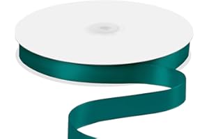 Quhora 5/8" x 100 Yards Satin Ribbon - Teal Silk Ribbon with Spool - Ideal for Gift Wrapping, Floral Bouquets, Crafts, Wedding Party Decorations, Christmas and Sewing Projects