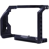 Camera Cage Compatible with Sony a6700, Camera Support Holder Bracket with Arca-Swiss Fit Quick Release Plate, Aluminum Alloy DSLR Rig Stabilizer with Cold Shoe, 1/4" &amp; 3/8&rdquo; Screw Holes &amp; ARRI Holes