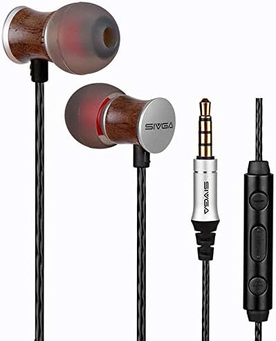 SIVGA M008 Wood In-Ear Earbuds Natural Sound Hi-Fi Stereo Wired Noise-Cancelling Earphones with Microphone