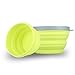 Collapsible Prep/Storage Bowls with Lids - Set of 3 Collapsible Silicone Bowl for Camping - Food-grade & Space-Saving (Set of 3 size, Light Green)